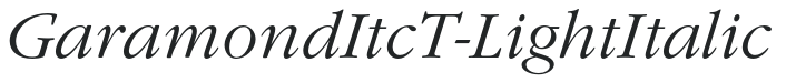 GaramondItcT-LightItalic preview