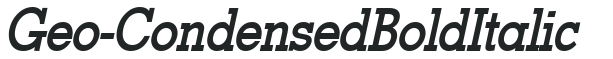 Geo-Condensed Bold Italic preview