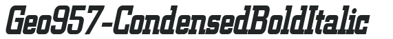 Geo 957-Condensed Bold Italic preview