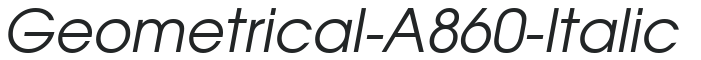 Geometrical-A860-Italic preview