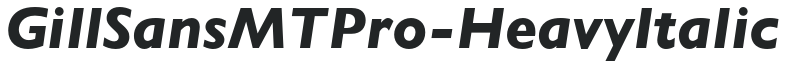 GillSansMTPro-HeavyItalic preview