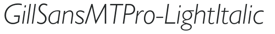GillSansMTPro-LightItalic preview