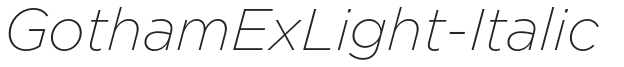 GothamExLight-Italic preview