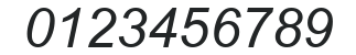 H Arial Italic numbers preview