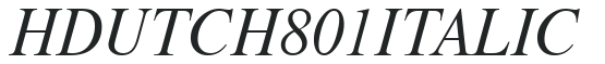 H_DUTCH 801 ITALIC preview