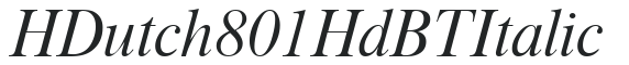 H_Dutch 801 Hd BT Italic preview