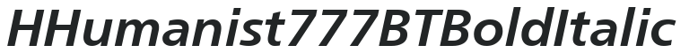 H_Humanist 777 BT BoldItalic preview