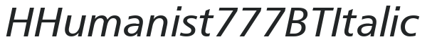 H_Humanist 777 BT Italic preview