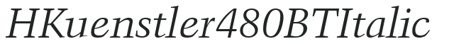 H_Kuenstler 480 BT Italic preview