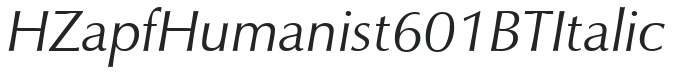 H_Zapf Humanist 601 BT Italic preview