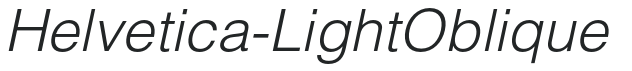 Helvetica-LightOblique preview