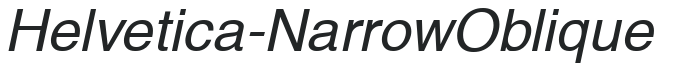 Helvetica-Narrow Oblique preview