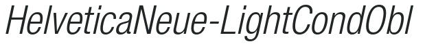 HelveticaNeue-LightCondObl preview
