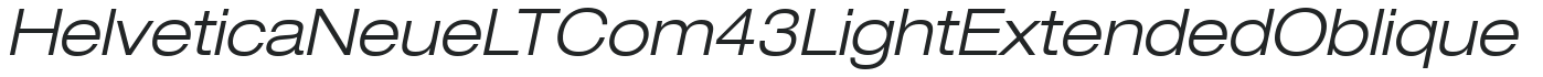 Helvetica Neue LT Com 43 Light Extended Oblique preview