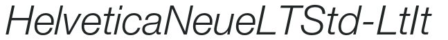 HelveticaNeueLTStd-LtIt preview