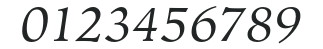 HiroshigeStd-BookItalic numbers preview