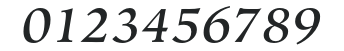 HiroshigeStd-MediumItalic numbers preview