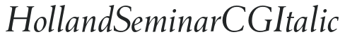 Holland Seminar CG Italic preview