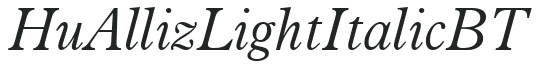 Hu_Alliz Light Italic BT preview