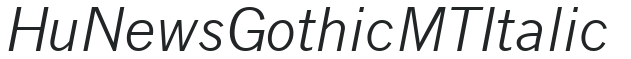 Hu_News Gothic MT Italic preview