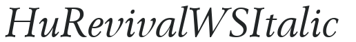Hu_Revival WS Italic preview