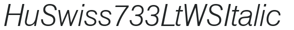 Hu_Swiss 733 Lt WS Italic preview