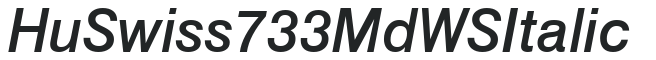 Hu_Swiss 733 Md WS Italic preview