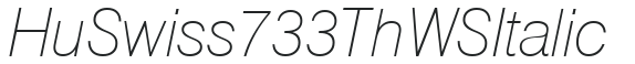 Hu_Swiss 733 Th WS Italic preview