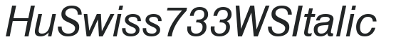 Hu_Swiss 733 WS Italic preview