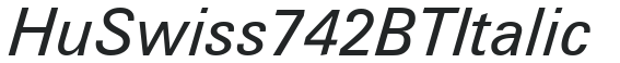 Hu_Swiss 742 BT Italic preview