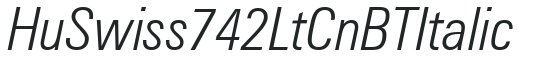 Hu_Swiss 742 LtCn BT Italic preview