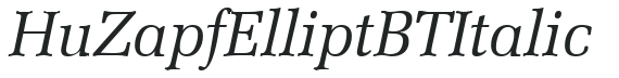 Hu_ZapfEllipt BT Italic preview