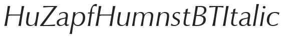 Hu_ZapfHumnst BT Italic preview