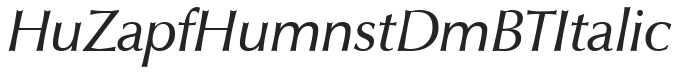 Hu_ZapfHumnst Dm BT Italic preview