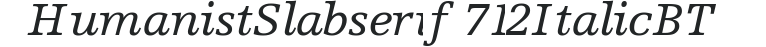 Humanist Slabserif 712 Italic BT preview