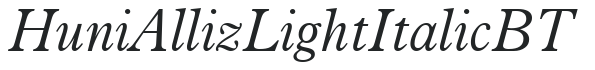 Huni_Alliz Light Italic BT preview