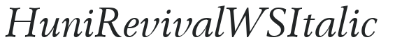 Huni_Revival WS Italic preview