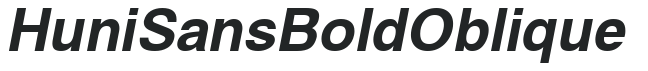 Huni_Sans BoldOblique preview