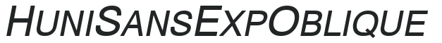 Huni_Sans Exp Oblique preview