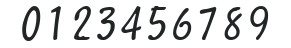 Huni_Script Mono numbers preview