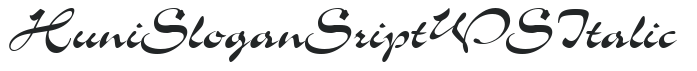 Huni_Slogan Sript WS Italic letters preview