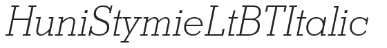 Huni_Stymie Lt BT Italic preview