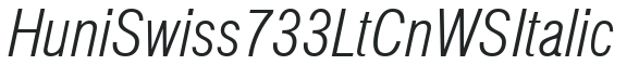 Huni_Swiss 733 LtCn WS Italic preview