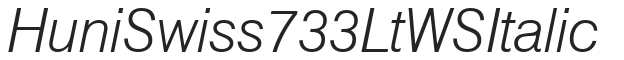 Huni_Swiss 733 Lt WS Italic preview