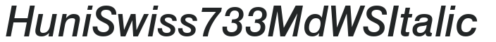 Huni_Swiss 733 Md WS Italic preview