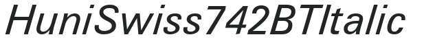 Huni_Swiss 742 BT Italic preview