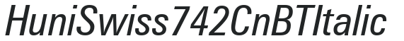 Huni_Swiss 742 Cn BT Italic preview