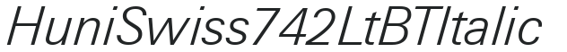 Huni_Swiss 742 Lt BT Italic preview