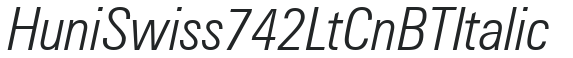 Huni_Swiss 742 LtCn BT Italic preview