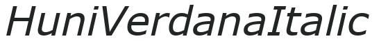 Huni_Verdana Italic preview
